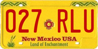 NM license plate 027RLU