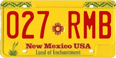 NM license plate 027RMB