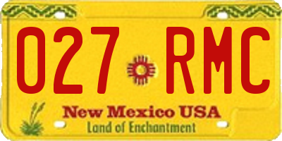 NM license plate 027RMC