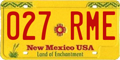 NM license plate 027RME