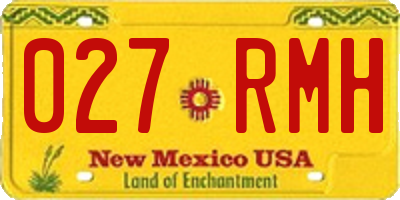NM license plate 027RMH