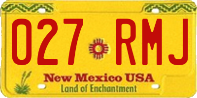 NM license plate 027RMJ