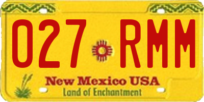 NM license plate 027RMM
