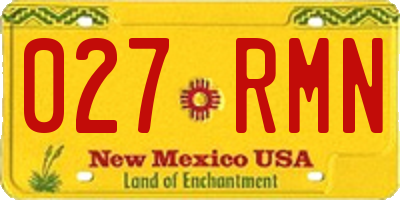 NM license plate 027RMN