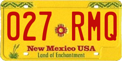 NM license plate 027RMQ