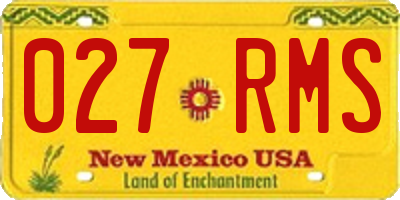 NM license plate 027RMS