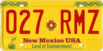 NM license plate 027RMZ
