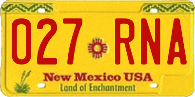 NM license plate 027RNA