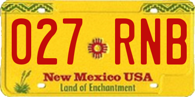 NM license plate 027RNB
