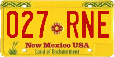 NM license plate 027RNE