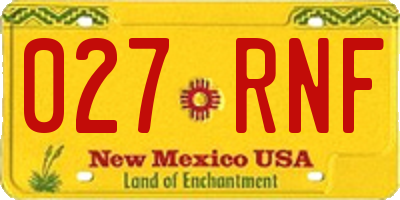 NM license plate 027RNF