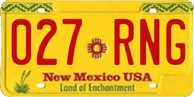 NM license plate 027RNG