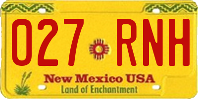 NM license plate 027RNH