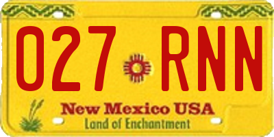 NM license plate 027RNN
