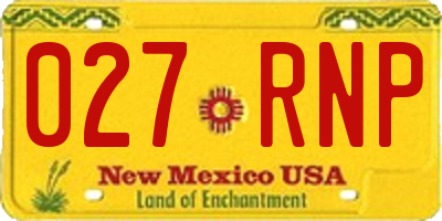 NM license plate 027RNP