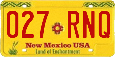 NM license plate 027RNQ