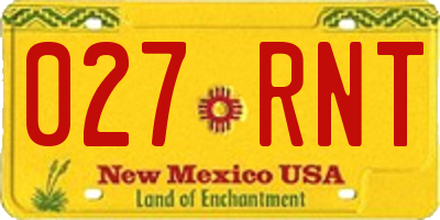 NM license plate 027RNT