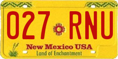 NM license plate 027RNU
