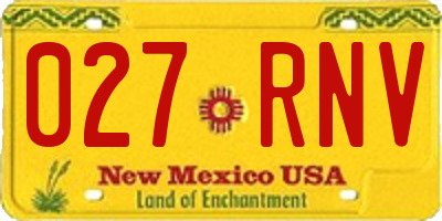 NM license plate 027RNV