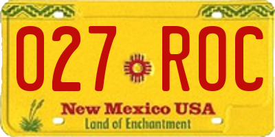 NM license plate 027ROC