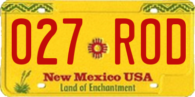 NM license plate 027ROD
