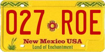 NM license plate 027ROE