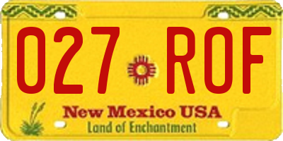 NM license plate 027ROF