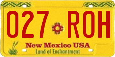 NM license plate 027ROH