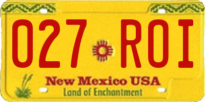 NM license plate 027ROI