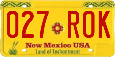 NM license plate 027ROK