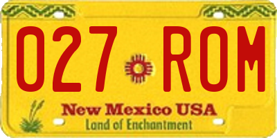 NM license plate 027ROM