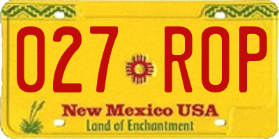 NM license plate 027ROP