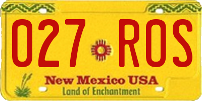 NM license plate 027ROS