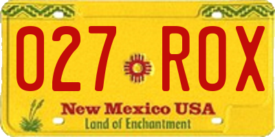 NM license plate 027ROX