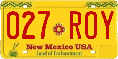 NM license plate 027ROY