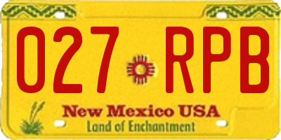 NM license plate 027RPB
