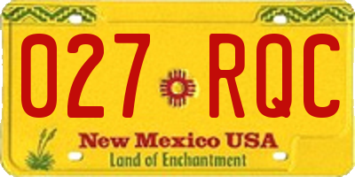 NM license plate 027RQC