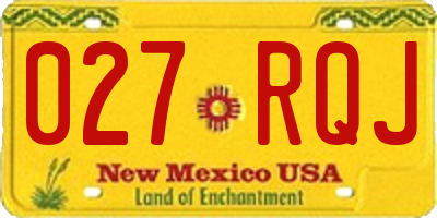 NM license plate 027RQJ