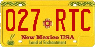 NM license plate 027RTC