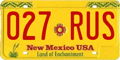 NM license plate 027RUS