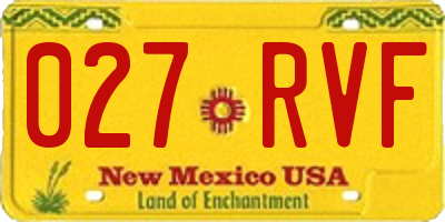 NM license plate 027RVF