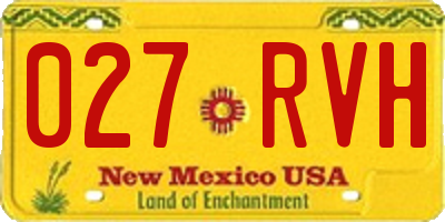 NM license plate 027RVH