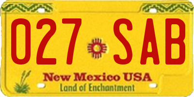 NM license plate 027SAB