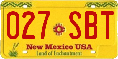 NM license plate 027SBT