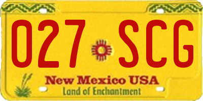 NM license plate 027SCG