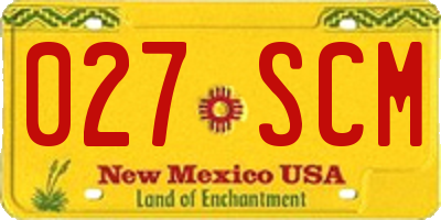 NM license plate 027SCM