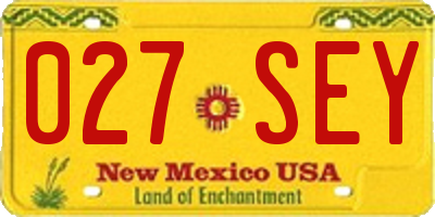 NM license plate 027SEY