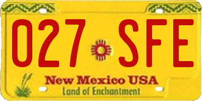 NM license plate 027SFE