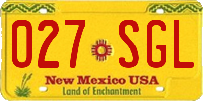 NM license plate 027SGL
