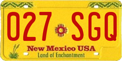 NM license plate 027SGQ